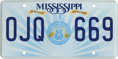 MS license plate OJQ669