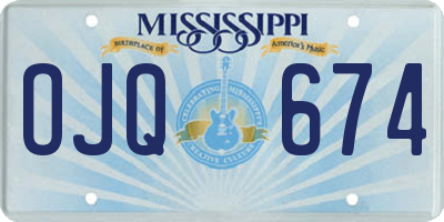 MS license plate OJQ674