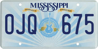 MS license plate OJQ675