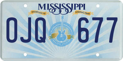 MS license plate OJQ677