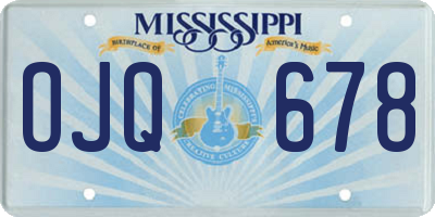 MS license plate OJQ678