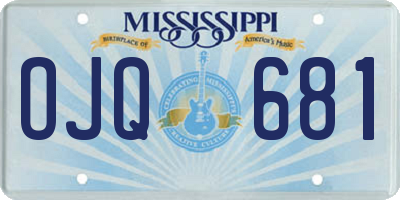 MS license plate OJQ681