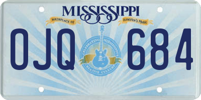 MS license plate OJQ684