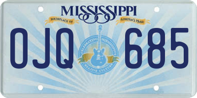 MS license plate OJQ685