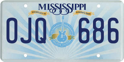 MS license plate OJQ686