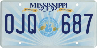 MS license plate OJQ687
