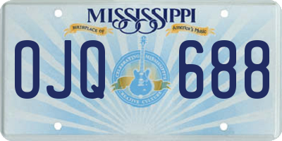 MS license plate OJQ688
