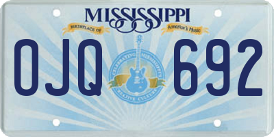 MS license plate OJQ692