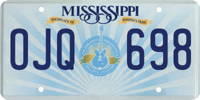 MS license plate OJQ698