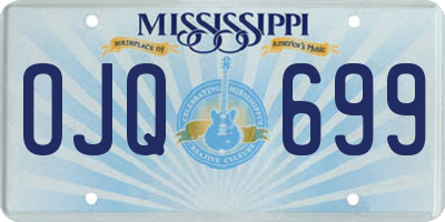 MS license plate OJQ699