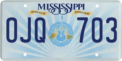 MS license plate OJQ703