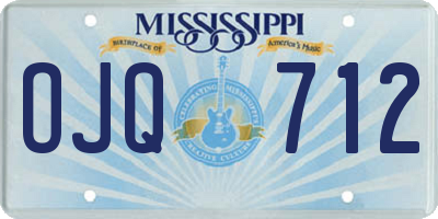 MS license plate OJQ712