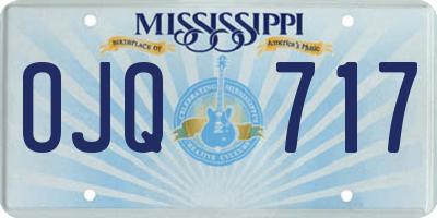 MS license plate OJQ717