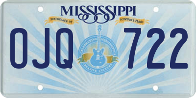 MS license plate OJQ722