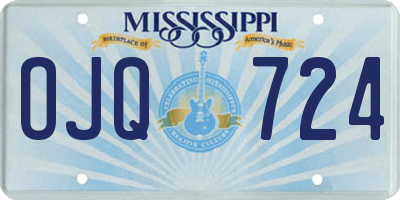 MS license plate OJQ724