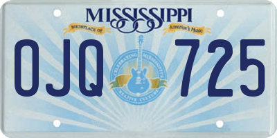 MS license plate OJQ725