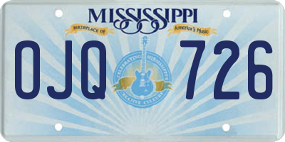 MS license plate OJQ726