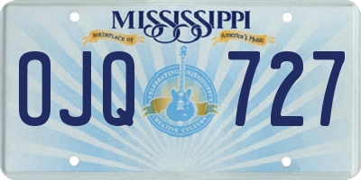 MS license plate OJQ727