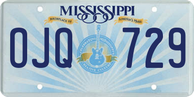 MS license plate OJQ729