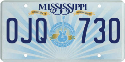 MS license plate OJQ730