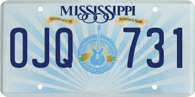 MS license plate OJQ731