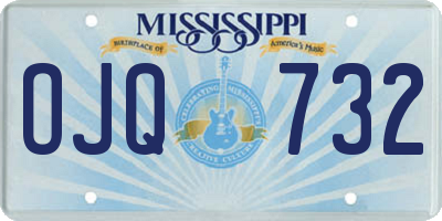 MS license plate OJQ732