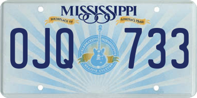 MS license plate OJQ733