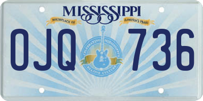 MS license plate OJQ736