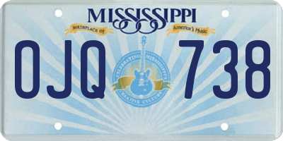 MS license plate OJQ738