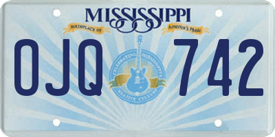 MS license plate OJQ742