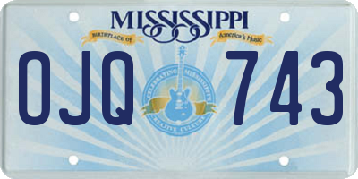 MS license plate OJQ743