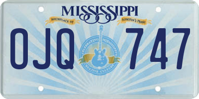 MS license plate OJQ747