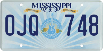 MS license plate OJQ748