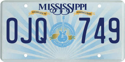 MS license plate OJQ749