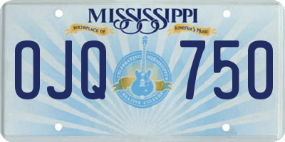 MS license plate OJQ750