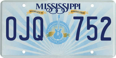 MS license plate OJQ752