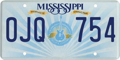 MS license plate OJQ754