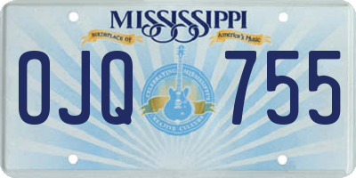 MS license plate OJQ755