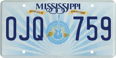 MS license plate OJQ759