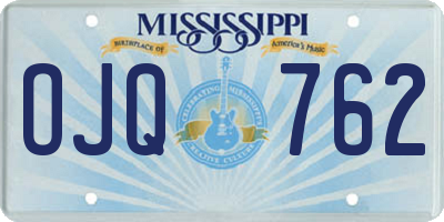 MS license plate OJQ762