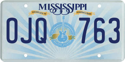 MS license plate OJQ763
