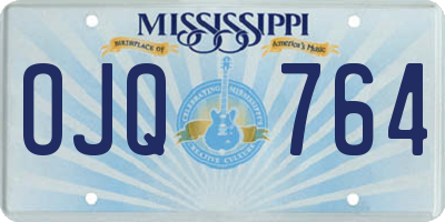 MS license plate OJQ764