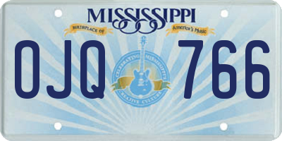 MS license plate OJQ766