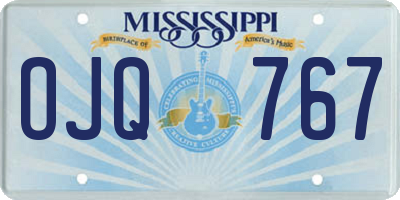 MS license plate OJQ767