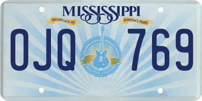 MS license plate OJQ769