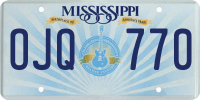MS license plate OJQ770
