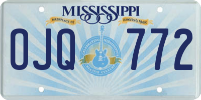 MS license plate OJQ772