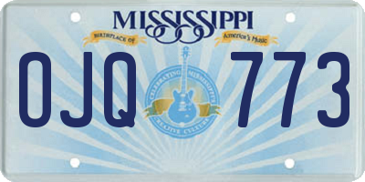 MS license plate OJQ773
