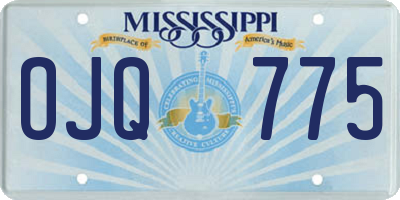 MS license plate OJQ775
