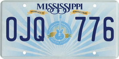 MS license plate OJQ776